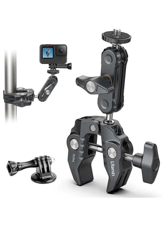 ULANZI R094 Super Clamp Camera Mount – Magic Arm with 360° Dual Ball Head & 1/4