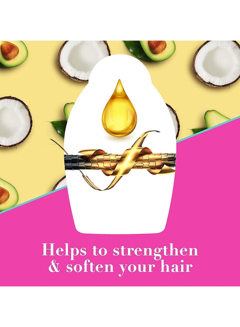 OGX Travel Ever Straightening Brazilian Keratin Smooth Shampoo plus Conditioner | With Coconut Oil Keratin Proteins Avocado Oil and Cocoa Butter For Dry Curly Frizzy   177.4 ml