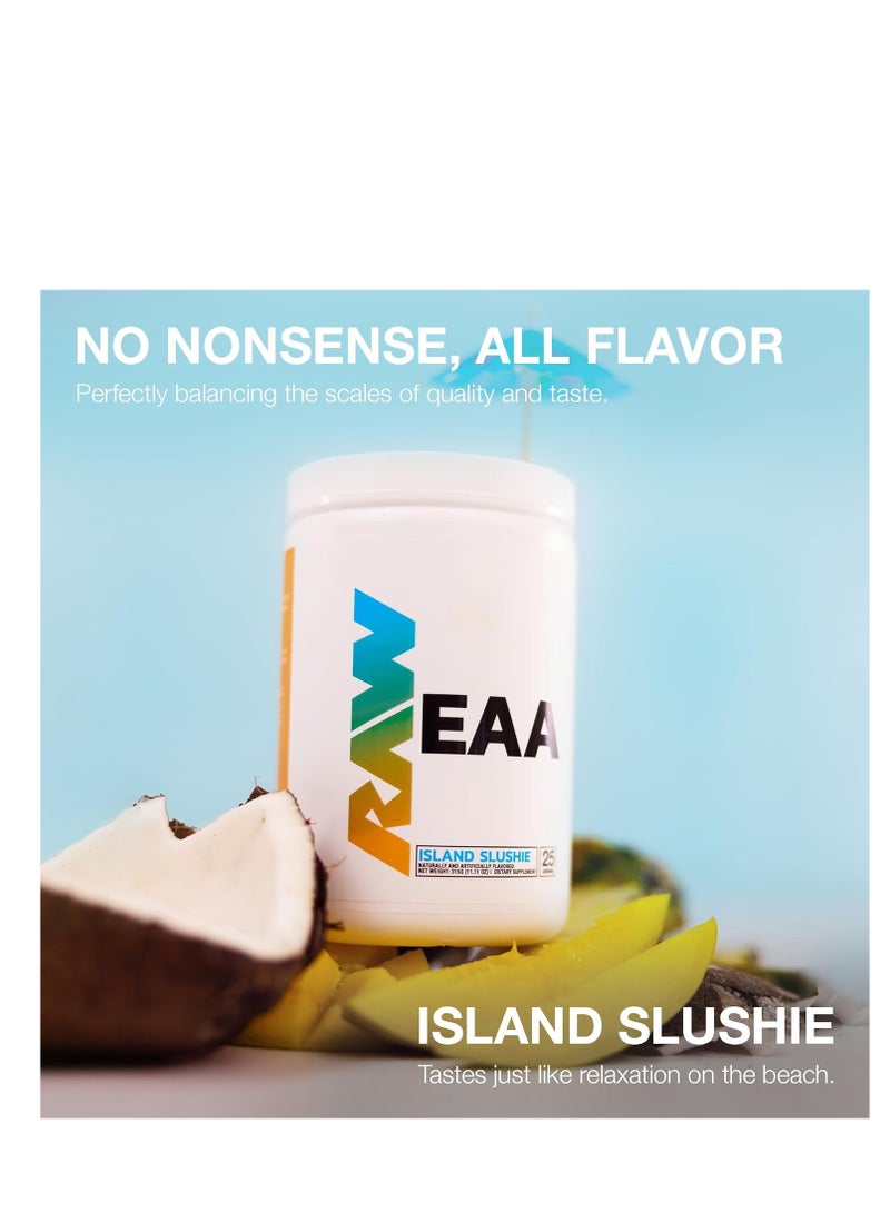 RAW EAA Powder - Ultimate Hydration, Endurance & Muscle Recovery Formula, by Chris Bumstead, Island Slushie Flavor, 25 Servings