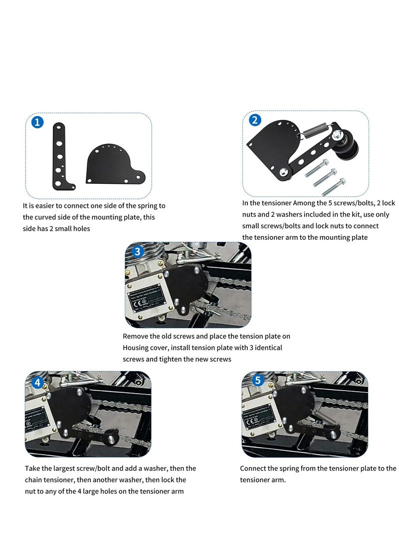 Chain Adjusters for Motorized Bicycles - Effortlessly Maintain Chain Tension, Compatible with 49cc, 66cc, and 80cc Engines