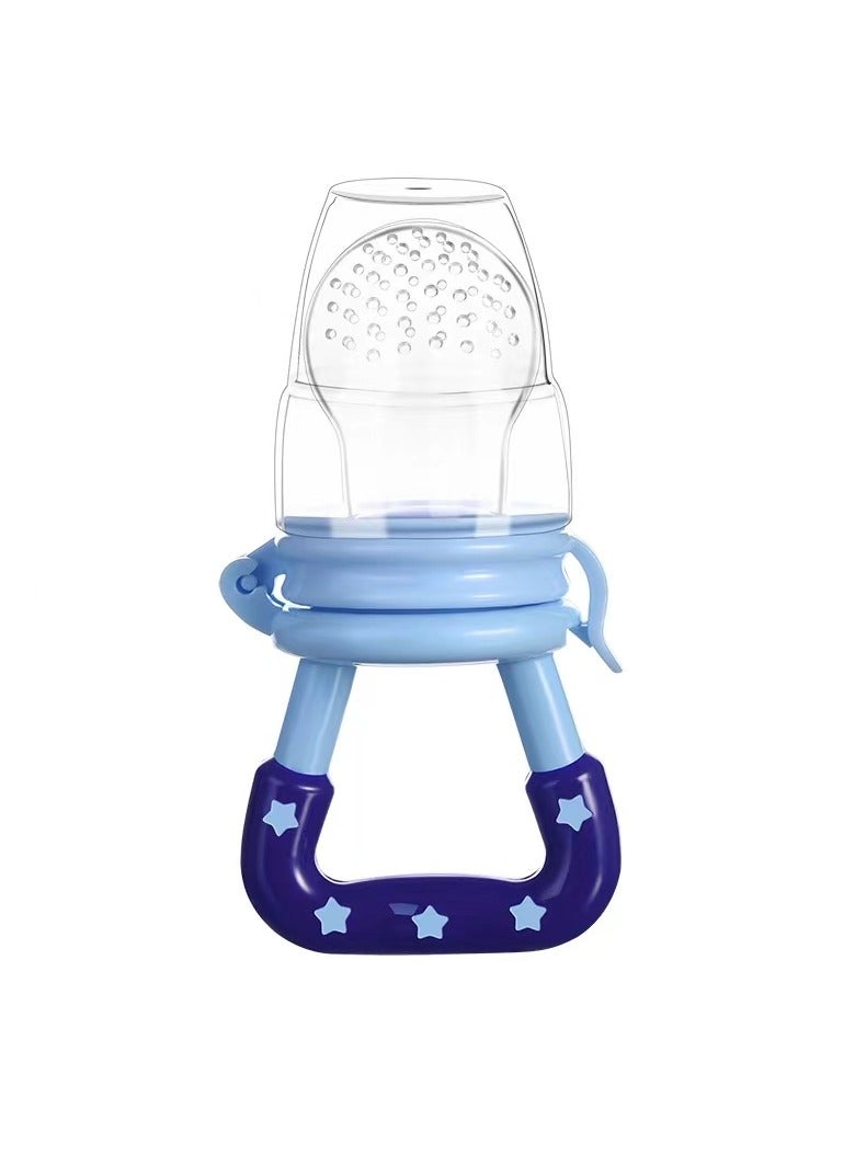 1 Piece Soft Chewable Silicone Fresh Food Teething Feeder Pacifier - Blue