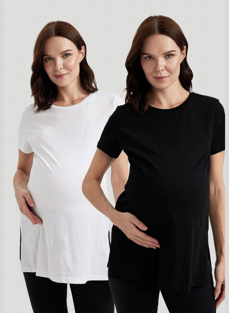 2 Pack Regular Fit Short Sleeve Maternity T-Shirt