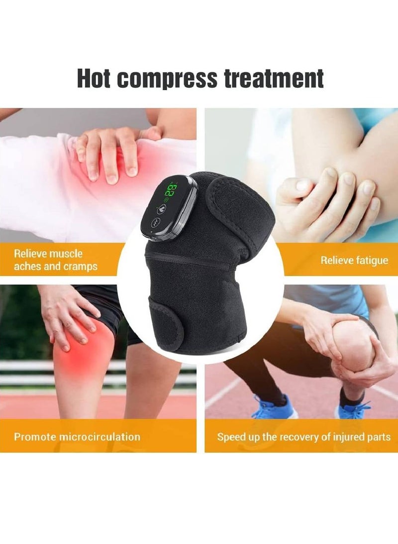 Knee Massager, Heated Knee Braces with Vibration, 3 Modes