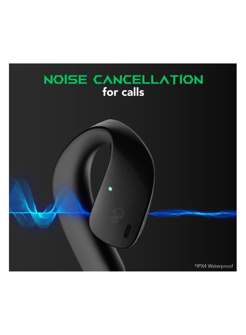 Comfortable Immersive Earphone With Open Ear Wireless Design, 35H Long Battery Life,5.3 Bluetooth Connectivity and IPX67 Water Resistance T20 - Black