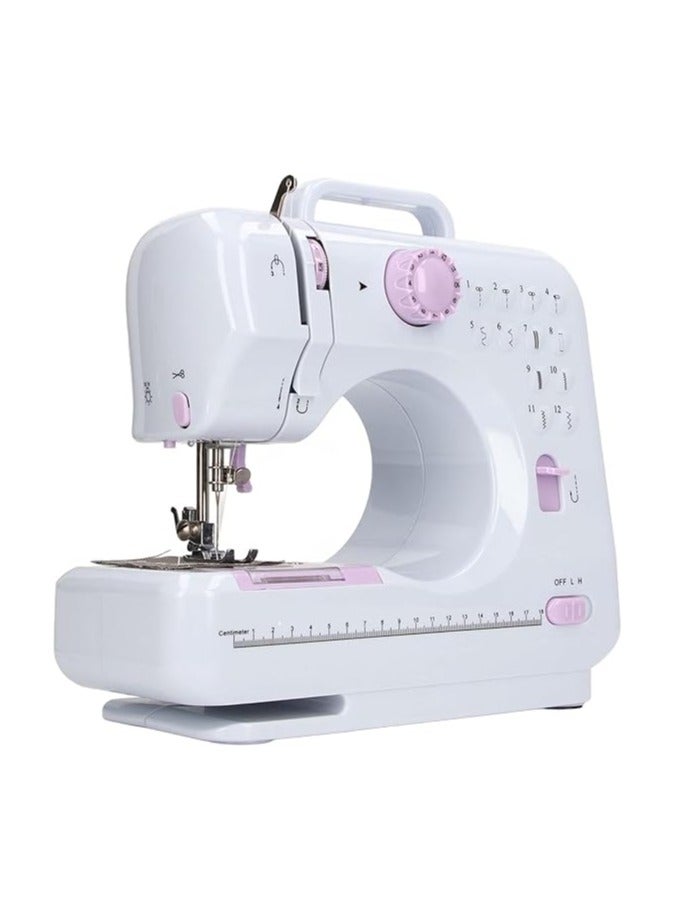 Mini Sewing Machine Portable Sewing Machine, 12 Built-in Stitches Small Sewing Machine Double Threads and Two Speed Multi-function Mending Machine with Foot Pedal for Kids, Women