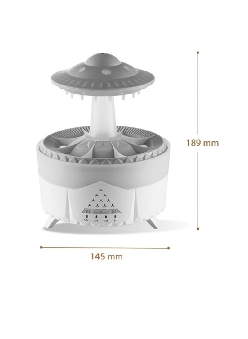 UFO Water Drop Aromatherapy Humidifier Desktop Remote Control Diffuser,Rain Cloud Humidifier Water Drip, Raindrop Aromatherapy Machine With colorful LED.
