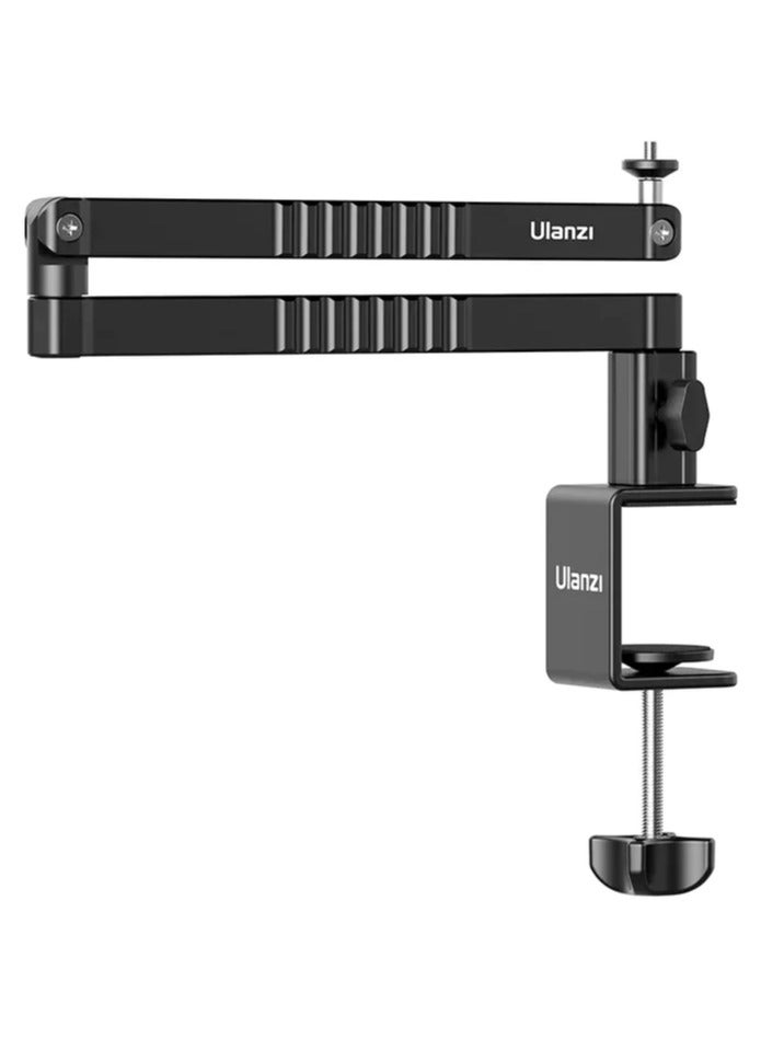 ULANZI LS26 Low Profile Microphone Boom Arm – Aluminum Desk-Mount Mic Stand with Hidden Cable Management, 1/4
