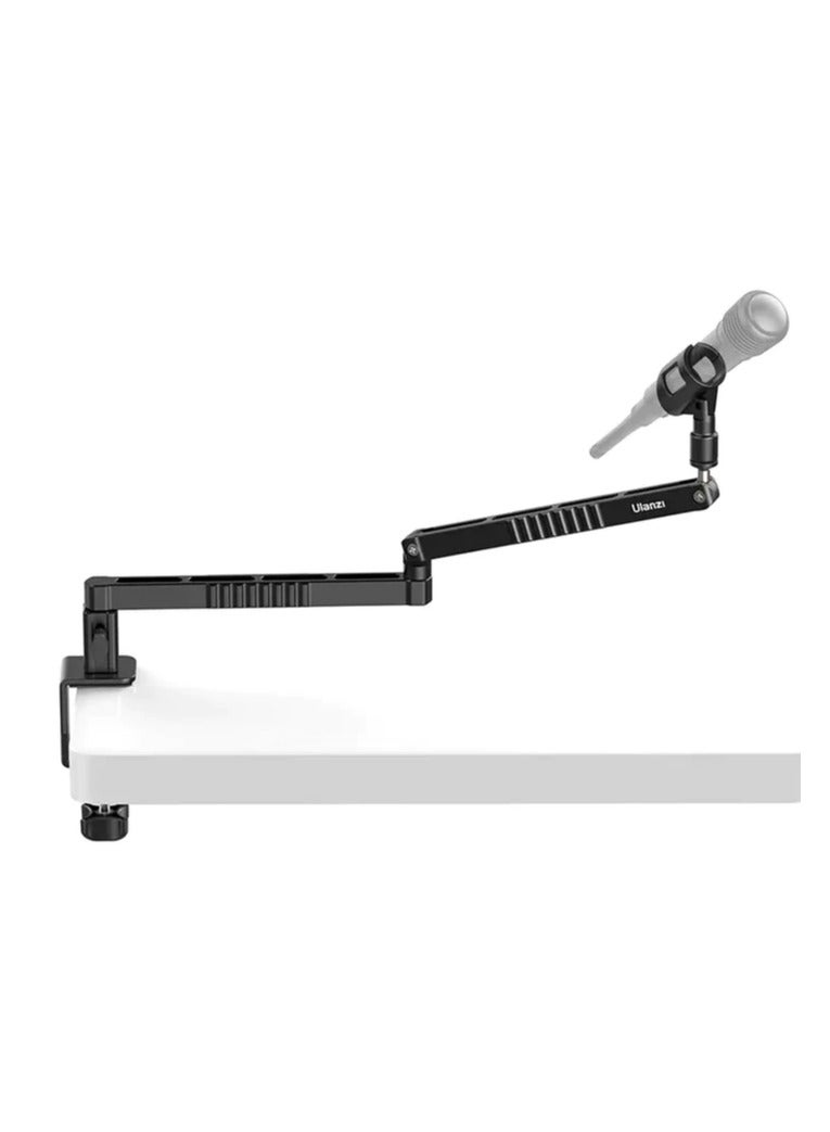 ULANZI LS26 Low Profile Microphone Boom Arm – Aluminum Desk-Mount Mic Stand with Hidden Cable Management, 1/4