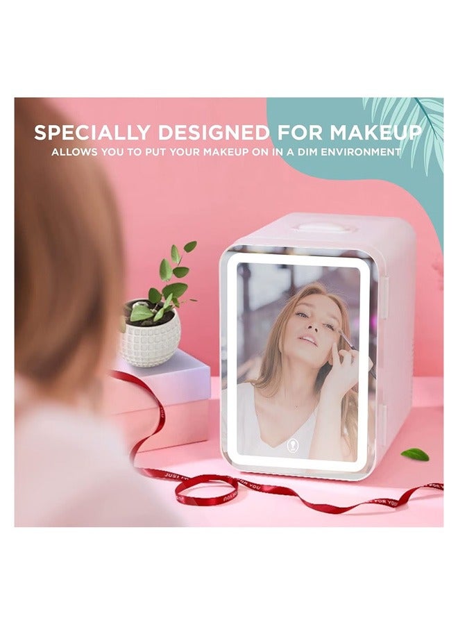 Mini Multi-Functional Skincare Mini Refrigerator With HD Makeup Mirror