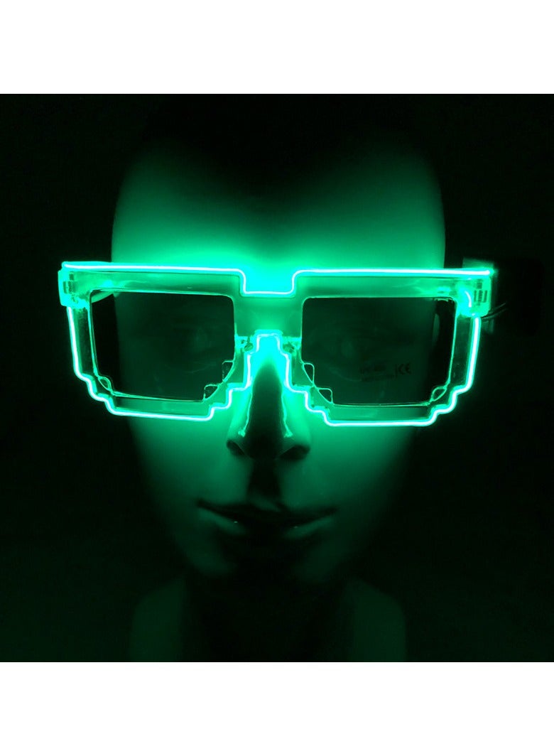 Glow In The Dark Eyeglasses Clear Frame Bar Nightclub Mosaic Eyeglasses