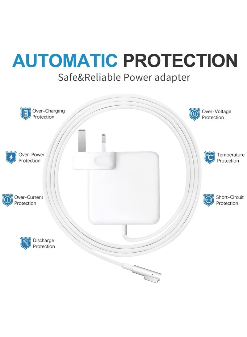 45W MacBook Pro Charger, Replacement L-Tip Power Adapter Laptop Charger Compatible With MacBook Air/Pro 13” & 2009/2010/2011-Mid/2012 Models A1244/A1269/A1270/1466 - White (45W ~ L)