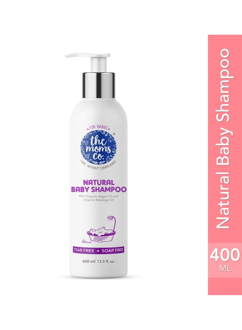 The Moms Co. Tear-Free Natural Baby Shampoo| Australia-Certified Toxin-Free Cleans and Conditions Hair With Organic Argan Oil Moringa Oil and Coconut-based Cleansers- 400ml