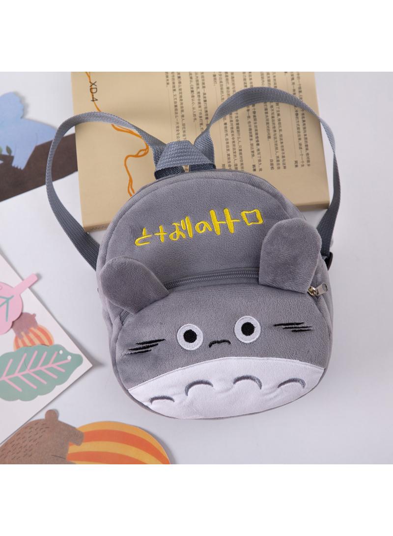 Kids Totoro Embroidered Backpack Cartoon Plush Kindergarten Backpack