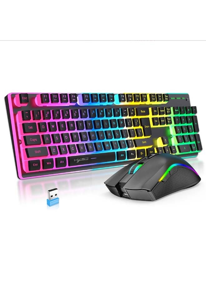 L96 wireless mouse and keyboard set 104 keys RGB backlight two-color injection keycaps 2.4G connection