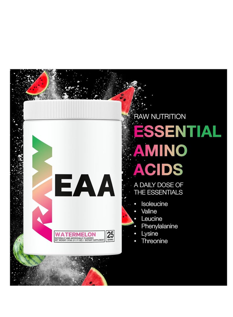 RAW EAA Powder - Ultimate Hydration, Endurance & Muscle Recovery Formula, by Chris Bumstead, Watermelon Flavor, 25 Servings