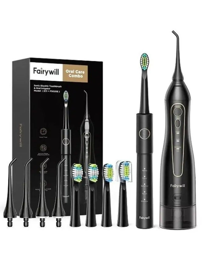 Fairywill Water Flosser Oral Irrigator & Electric Sonic Toothbrush Set