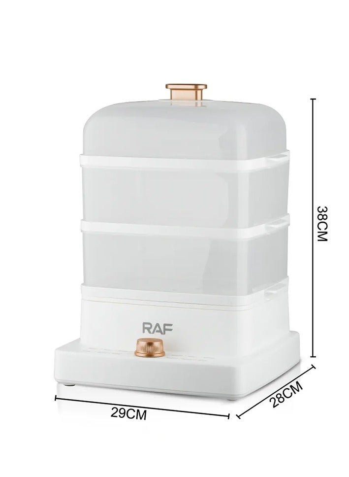 RAF Food Steamer | 12L Capacity | Rapid Steam Release | 1300ml Volume | 1000-1200W | 220-240V~ 50/60Hz