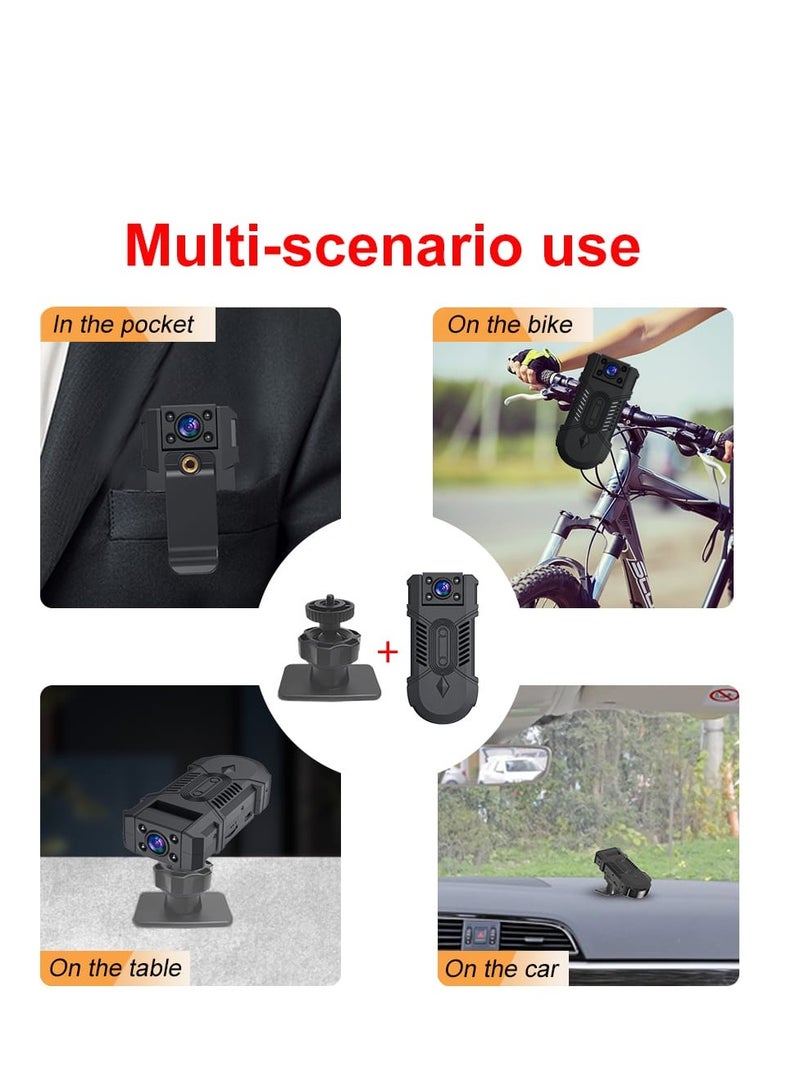 Body Worn Mini Camera 1080P Video Recording Camera With Back Clip Night Vision Camcorder Sport Outdoor DV Body.