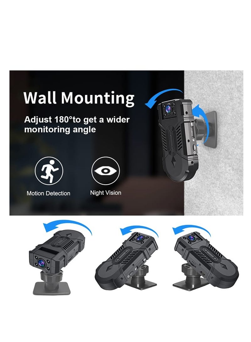 Body Worn Mini Camera 1080P Video Recording Camera With Back Clip Night Vision Camcorder Sport Outdoor DV Body.