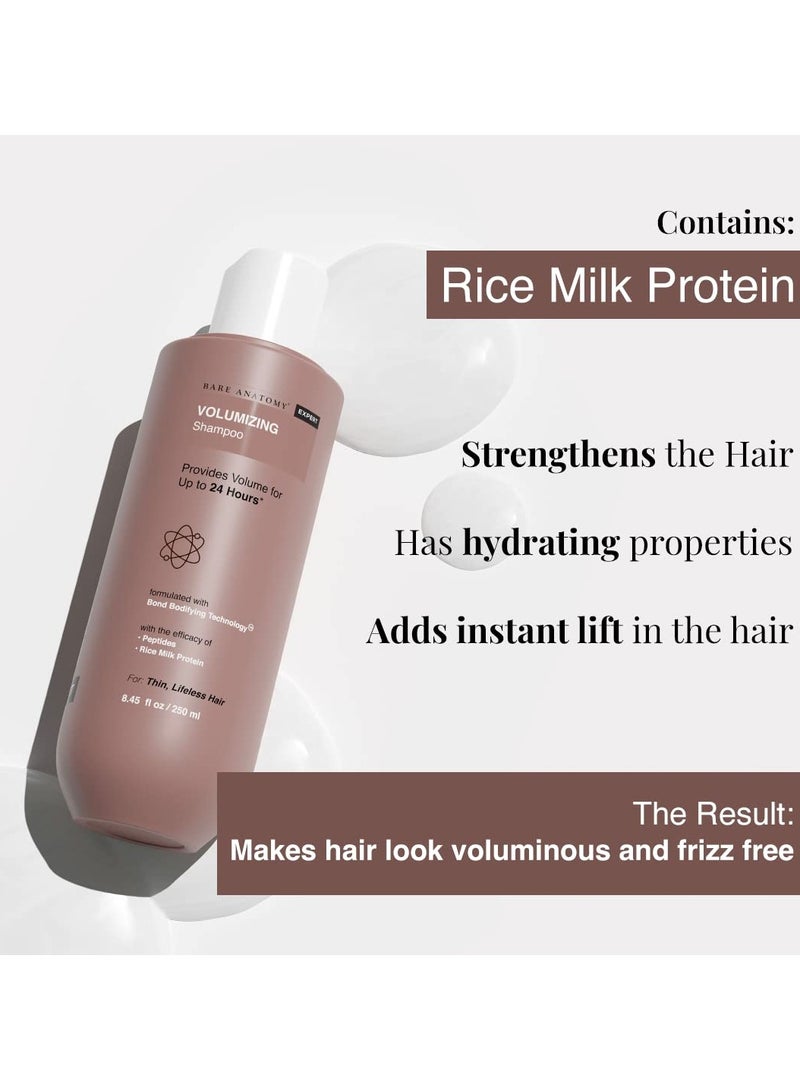 Bare Anatomy Volumizing Shampoo Voluminous Hair Upto 24 Hours Powered By Peptides and Rich Milk Protein Strong and Bouncy Hair Volume Shampoo For Thin and Flat Hair For Unisex 250ml