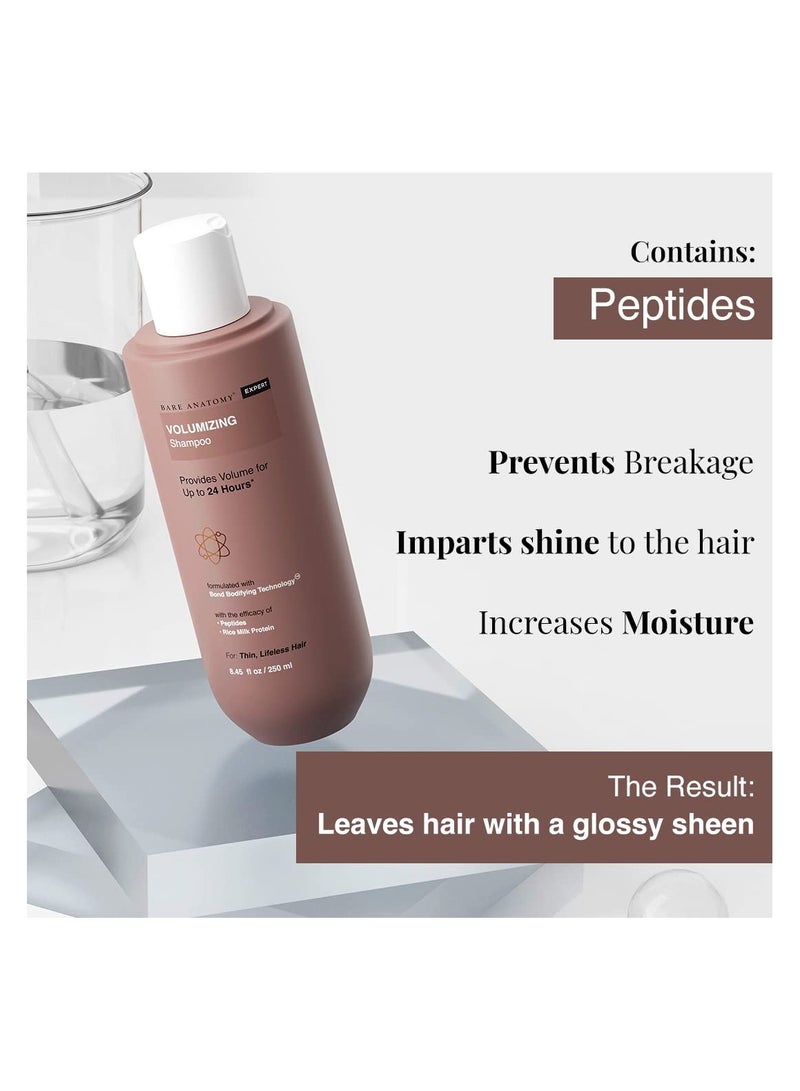 Bare Anatomy Volumizing Shampoo Voluminous Hair Upto 24 Hours Powered By Peptides and Rich Milk Protein Strong and Bouncy Hair Volume Shampoo For Thin and Flat Hair For Unisex 250ml