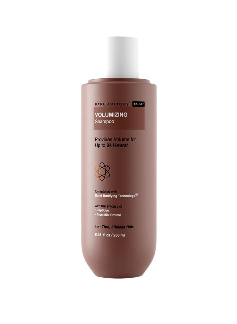 Bare Anatomy Volumizing Shampoo Voluminous Hair Upto 24 Hours Powered By Peptides and Rich Milk Protein Strong and Bouncy Hair Volume Shampoo For Thin and Flat Hair For Unisex 250ml