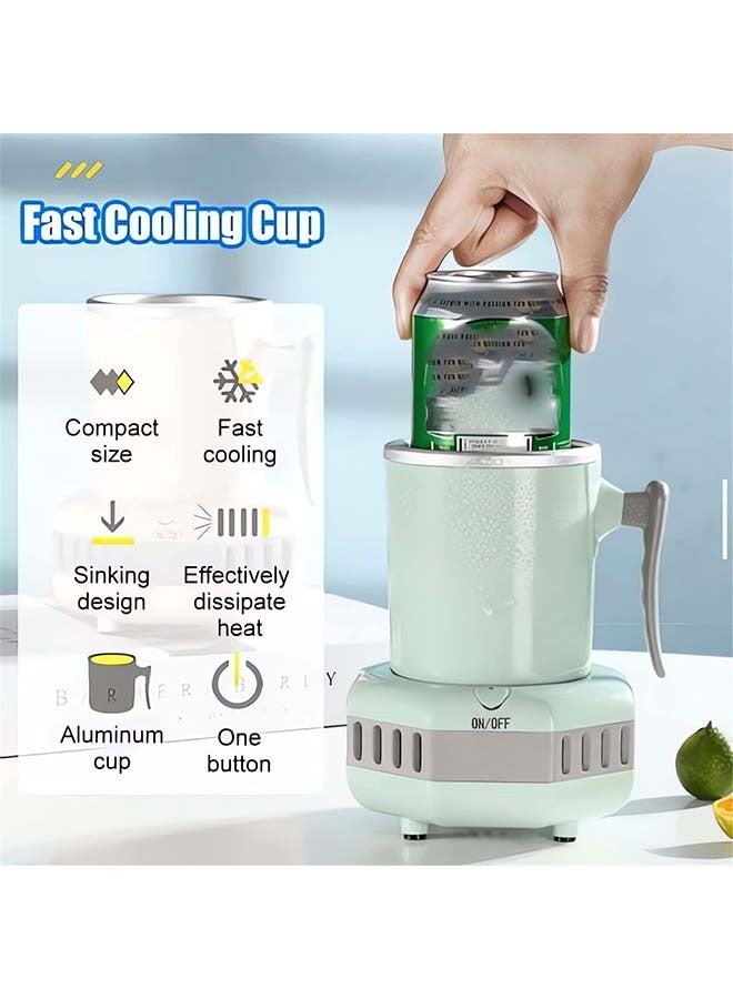 2024 Newest Quick Rrink Cooling Cup - Portable Mini Summer Rapid Drink Water Coolers, Car Travel Beverage Instant Cup Cooler, Mini Fridge Kettle Electric Drink Chiller for Beer Wine Coffee (B-Green)