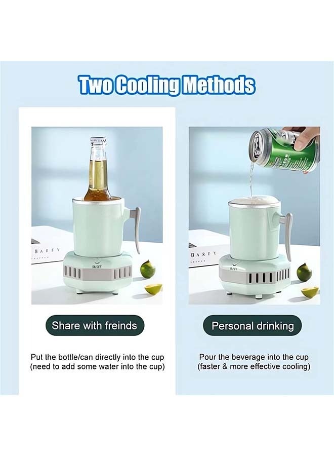 2024 Newest Quick Rrink Cooling Cup - Portable Mini Summer Rapid Drink Water Coolers, Car Travel Beverage Instant Cup Cooler, Mini Fridge Kettle Electric Drink Chiller for Beer Wine Coffee (B-Green)