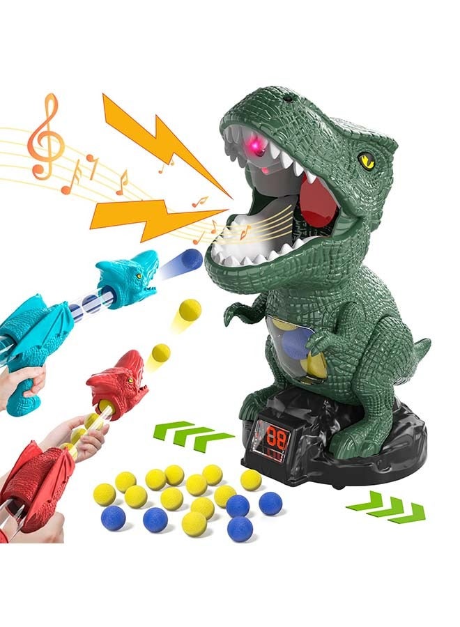 Dinosaur Toys Gift Outdoor Indoor Game for 3 4 5 6 Year Old Boys Kids, Movable Dinosaur Shooting Game Toys for Kids Ages 3 4 5 6