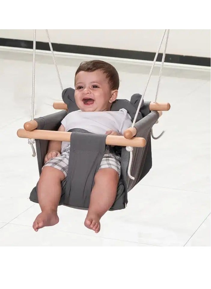 Canvas Baby Swing Outdoor, Hanging Toddler Swing Seat for Indoor, with Cushion