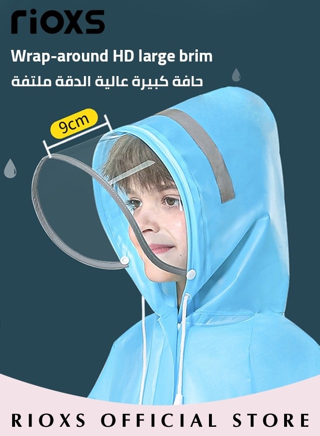 Kids Boys Girls Toddler Raincoat With School Bag Cover Long Cartoon Rainwear Rain Ponchos With Hoods Rain Jacket Cape Reusable For Outdoor Climbing Cycling Hiking Camping