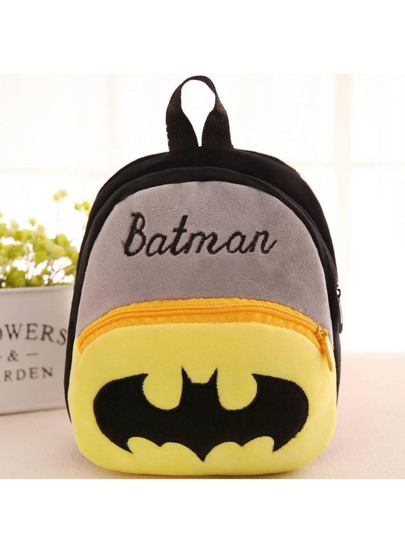 Kids Batman Embroidered Backpack Cartoon Plush Kindergarten Backpack