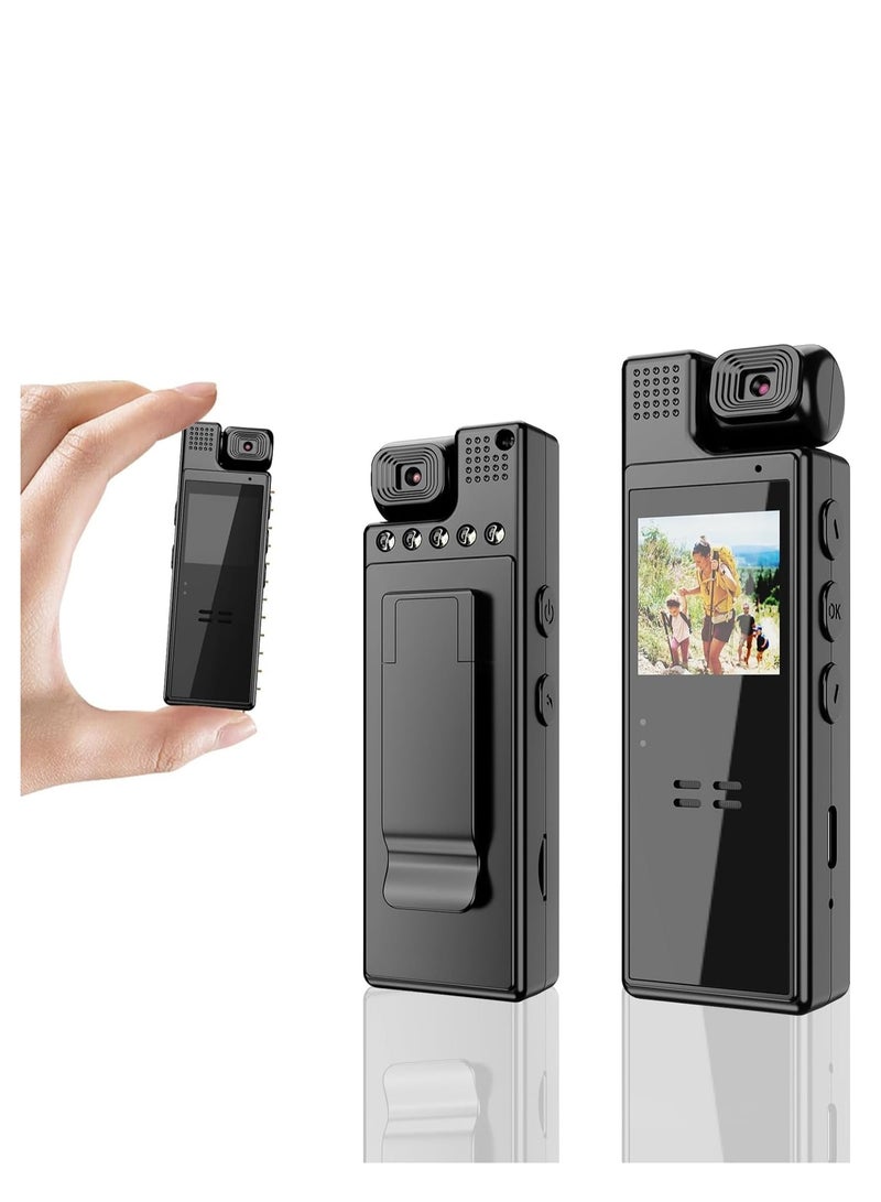 Mini Body Camera 1080P Portable Small Body Worn Cam Wearable Pocket Video Recorder With 180° Rotatable Lens, 1.3