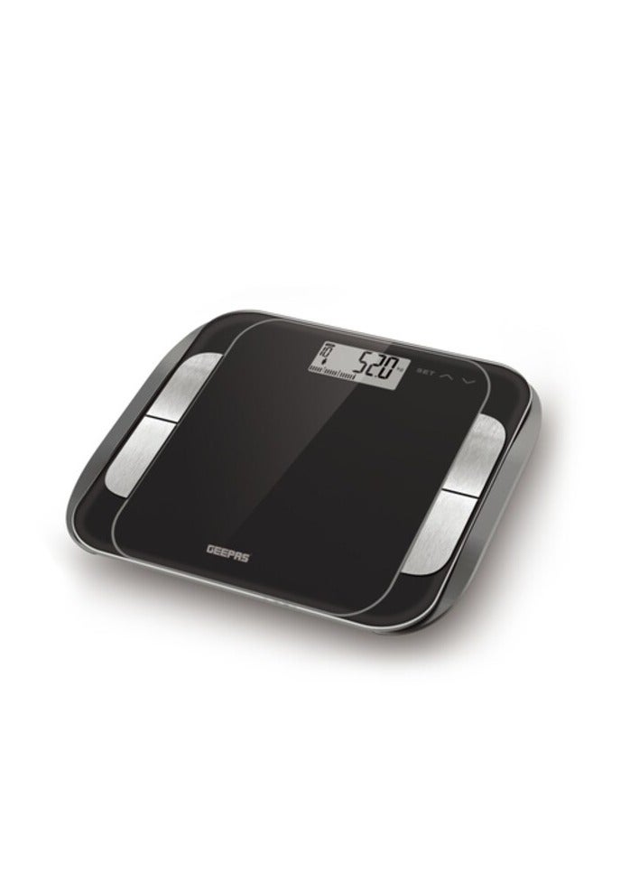 Geepas Gbs46506Uk Body Fat Bathroom Scales - Smart High Accuracy Digital Weighing Scales For Body Weight, Bmi Visceral Body Fat Rating, Muscle Mass, Body Hydration, Water & Bone Mass - 2 Year Warranty