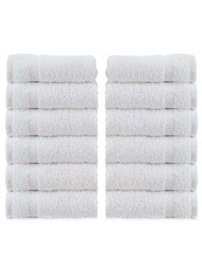 White Classic WhiteClassic Luxury Cotton Washcloths - Large Hotel Spa Bathroom Face Towel | 12 Pack
