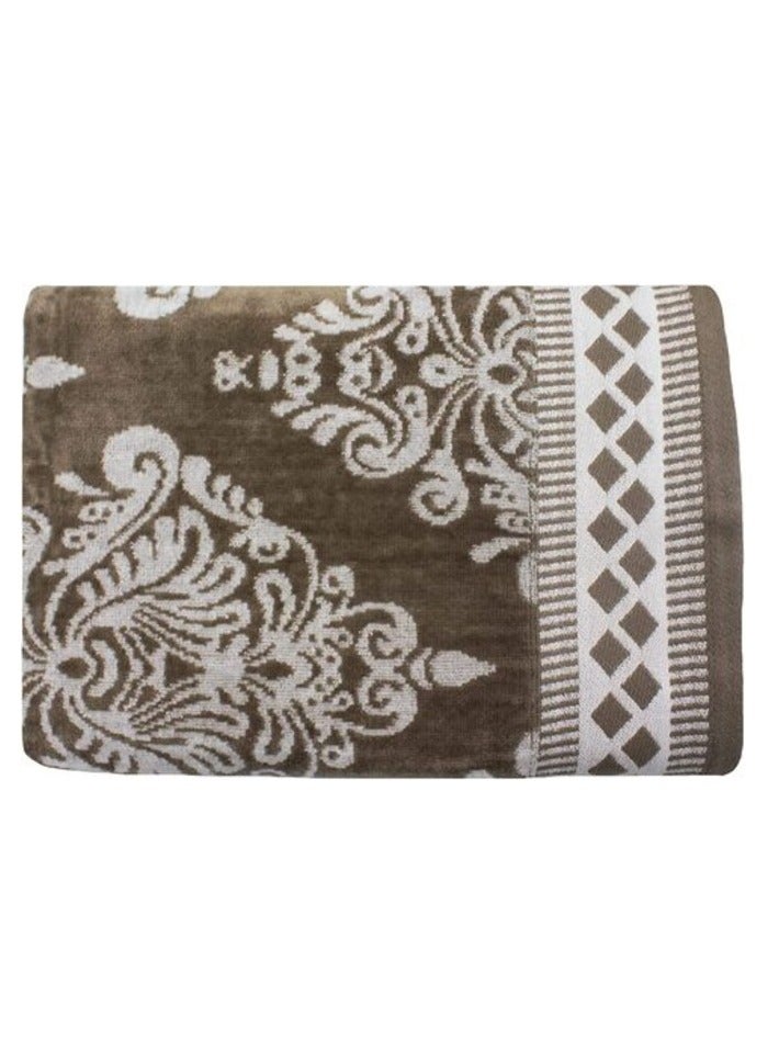 DUKE BURSA Yarn dyed bath towel - 70 Cm x 140 Cm, Soft Towel 520 GSM, 100% Cotton (BEIGE).