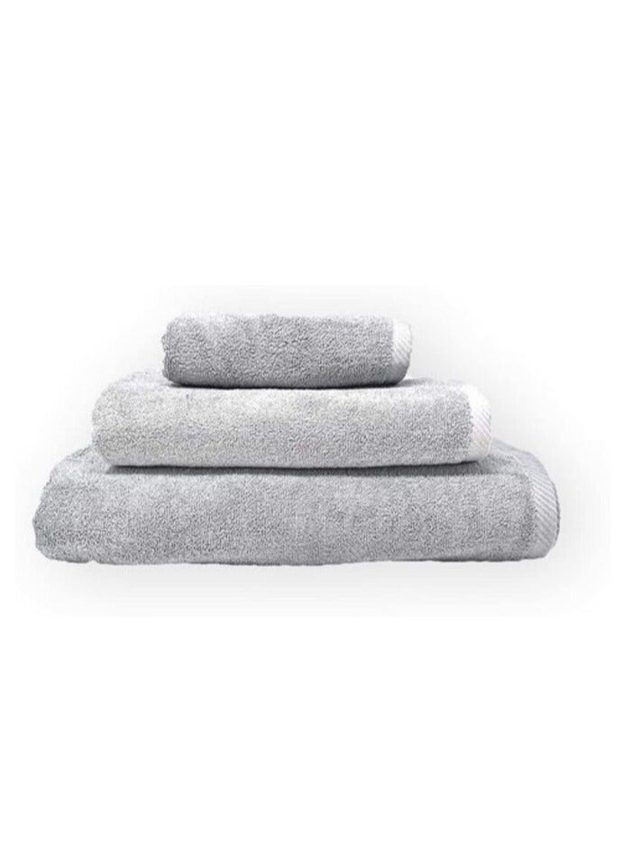 Lushh Premium SPA,GYM,POOL SALOON Towels, 100% Cotton Bath Towel 3Pcs 70x140 Cm, Silver/Grey
