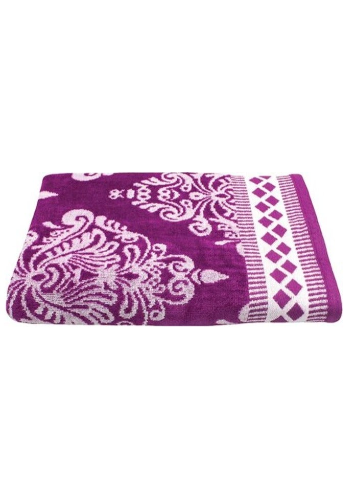 DUKE BURSA Yarn dyed bath towel - 70 Cm x 140 Cm, Soft Towel 520 GSM, 100% Cotton (GRAPE).