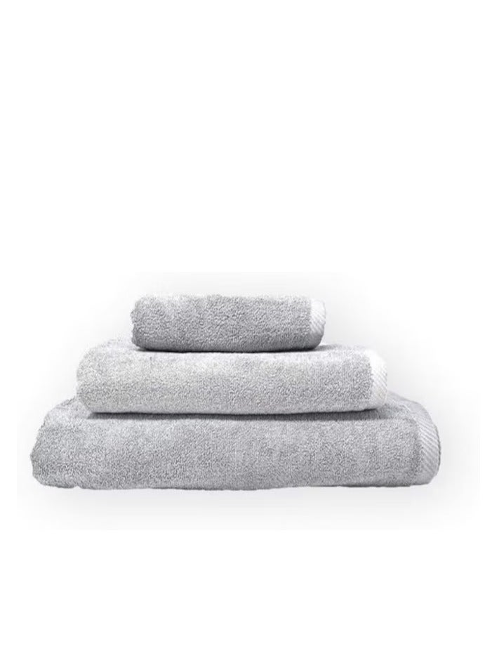 Lushh Premium SPA,GYM,POOL SALOON Towels, 100% Cotton Bath Towel 3Pcs 70x140 Cm, Silver/Grey