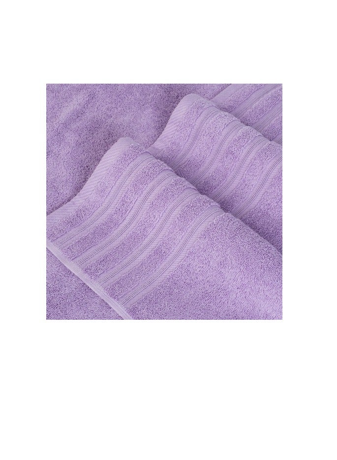 Safi Plus Luxury Hotel Quality 100% Turkish Genuine Cotton Towel Set, 2 Bath Towels 2 Hand Towels 2 Washcloths Super Soft Absorbent Towels for Bathroom & Kitchen Shower - Lilac Purple