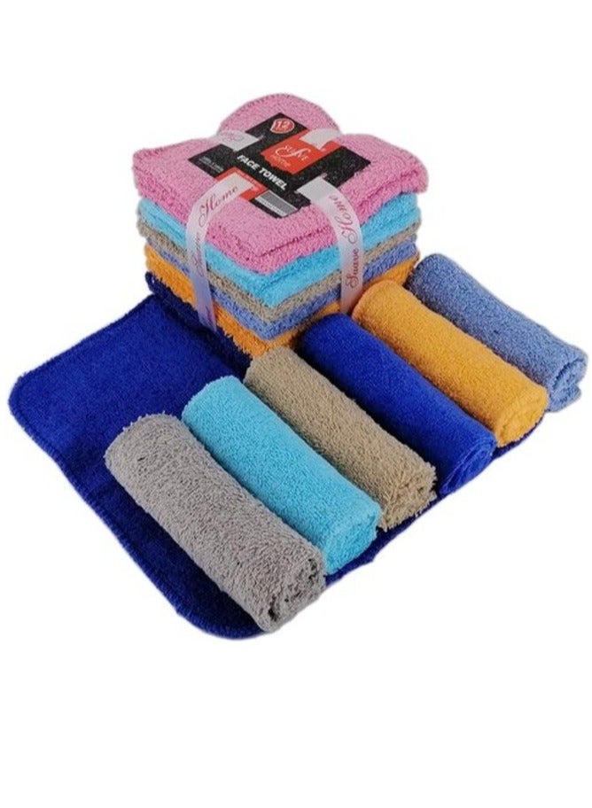 Suave Cotton Washcloth Face Towel Set (24 Pack, 11 x 11 Inches) Multi-purpose Extra Soft Fingertip Towels, Highly Absorbent Face Cloths, Machine Washable Sport and Workout Towels.