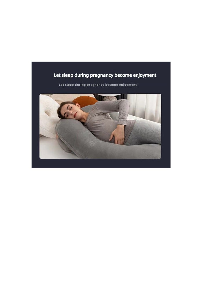 C-Shaped Pregnancy Body Pillow for Comfort Sleep - Grey