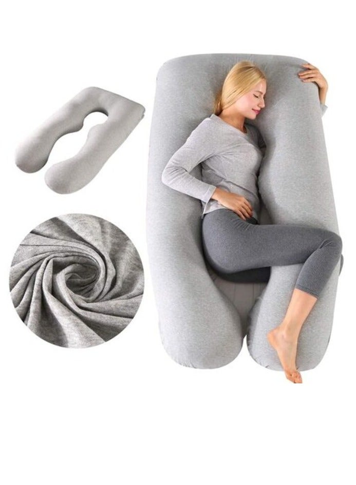 Uaejj U-Shaped Full Body Pillow Maternity Pillows, Sleeping And Maternity Support For Back, Hips, Legs, Belly For Pregnant Women (A-Grey)