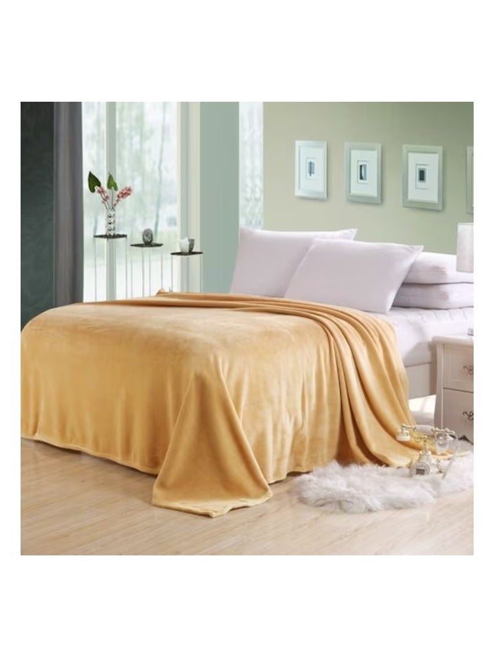 Silky Plain Microfiber Bed Blanket Single Size Beige