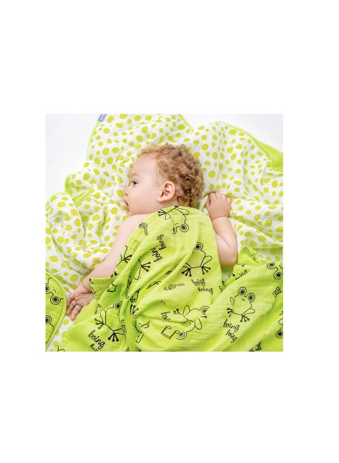 Milk&Moo Baby Muslin Swaddle Blanket, Oeko Tex Certified 100%Cotton, 4-Layer Muslin Blanket, Soft, Breathable, Lightweight, Gender Neutral, Baby Blanket for Toddler Girls and Boys