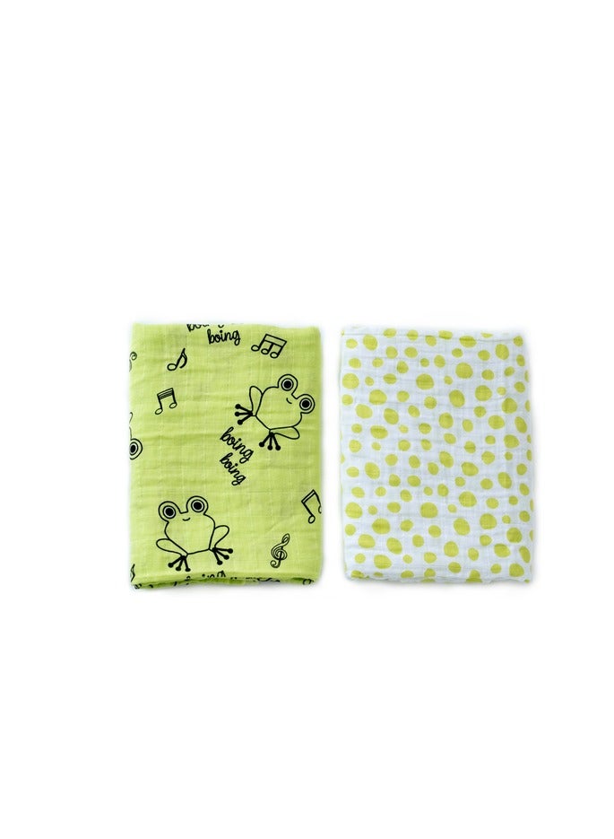 Milk&Moo Cacha Baby Swaddle Blanket, Oeko Tex Certified 100%Cotton, Muslin Swaddle Blankets, Ultra Soft, Breathable, Lightweight, Set of 2 Muslin Blanket for Boys and Girls