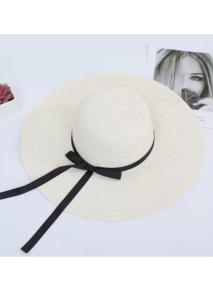 New Big Eave Road Flying Straw Hat Foldable Sun Visor