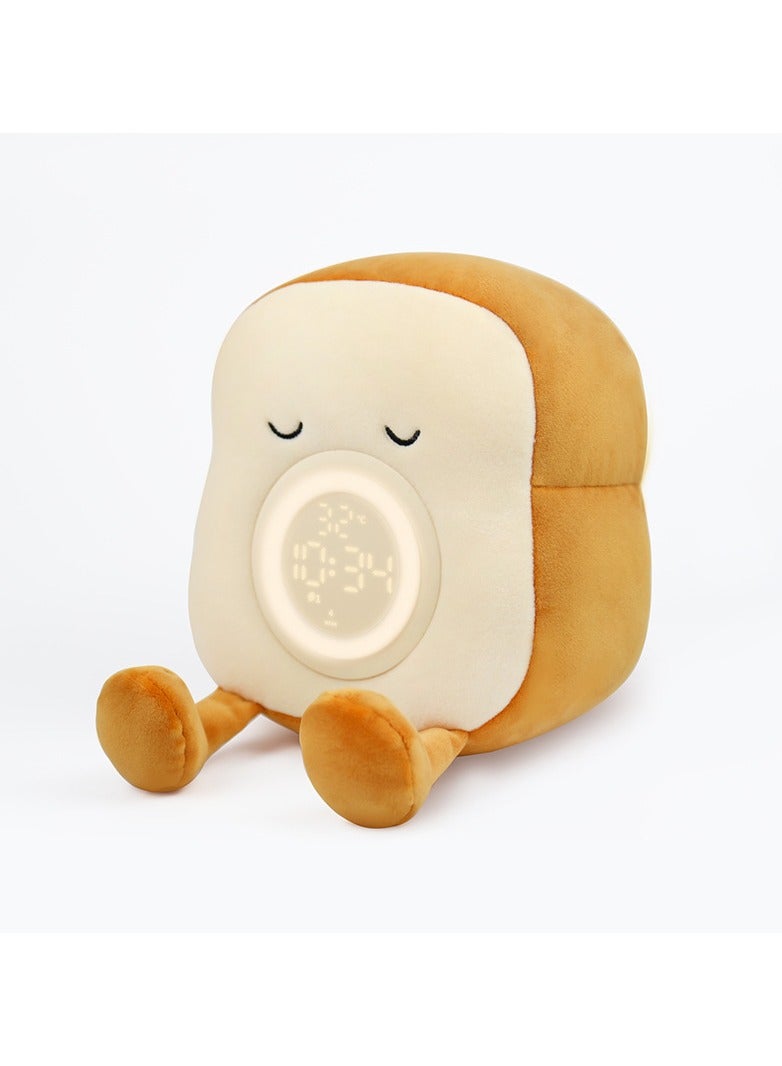 Simple Toast Plush Alarm Clock Cartoon Multifunctional Learning Alarm Clock