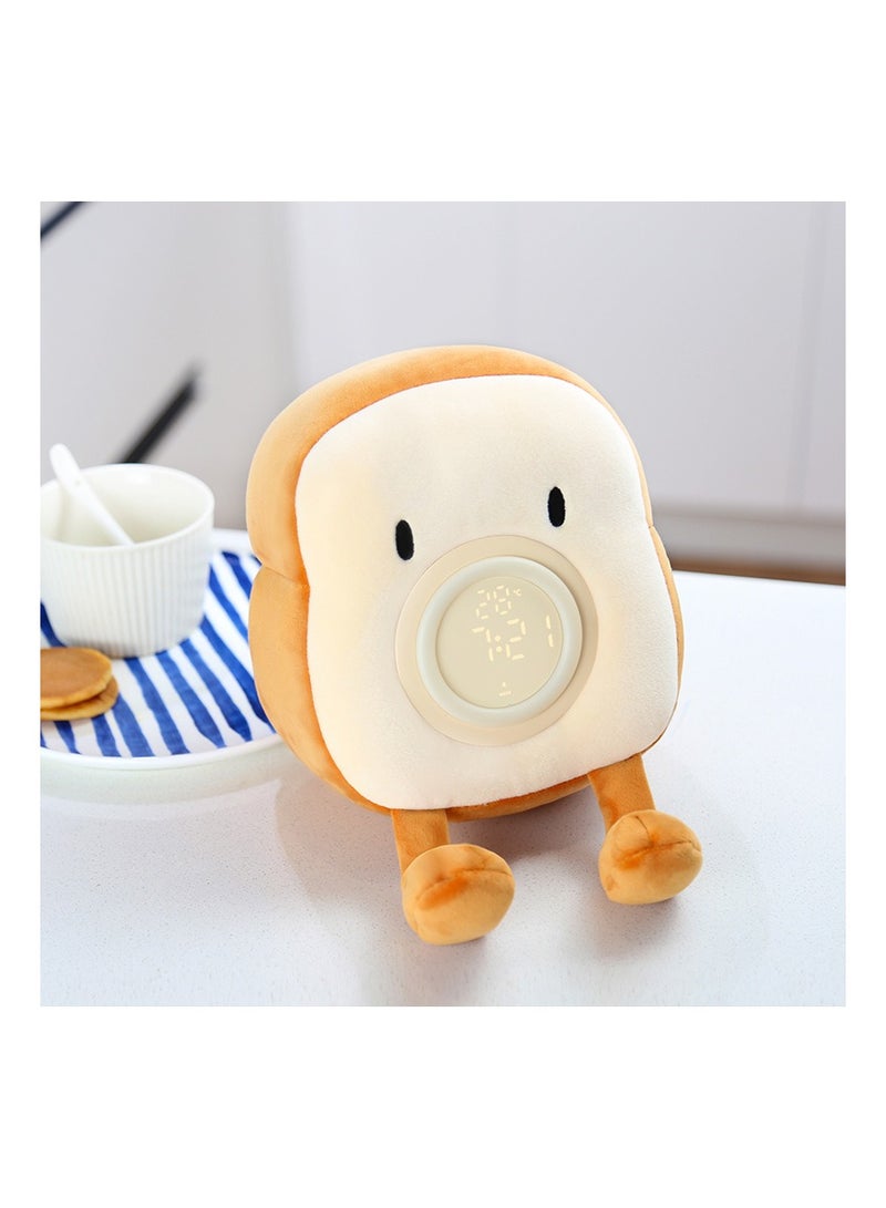 Simple Toast Plush Alarm Clock Cartoon Multifunctional Learning Alarm Clock