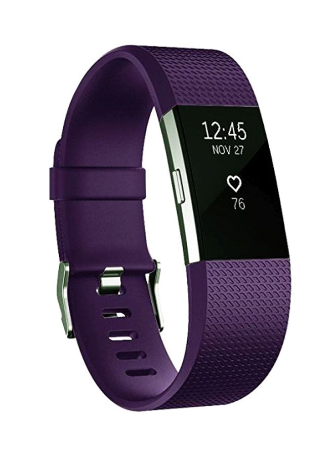 Square Pattern Replacement Strap For Fitbit Charge 2 Dark Purple